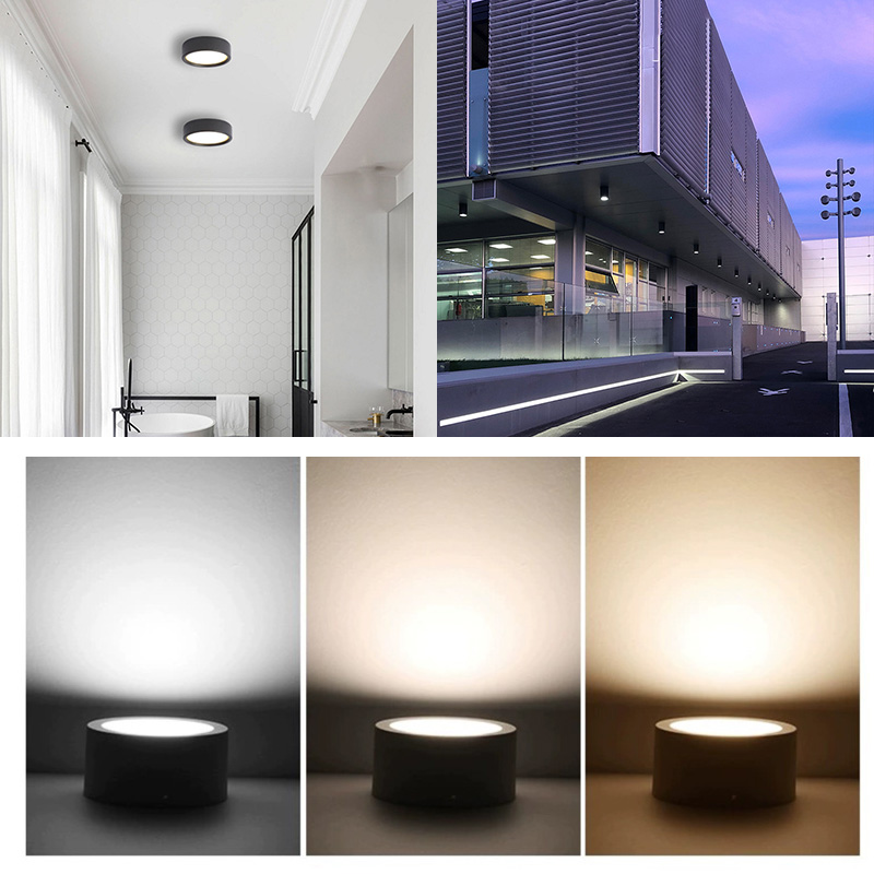 Outdoor Flat LED Surface Mount Can Lights Large Cylinder Disk Flood Downlights Outdoor Flat LED Surface Mount Can Lights Large Cylinder Disk Flood Downlights